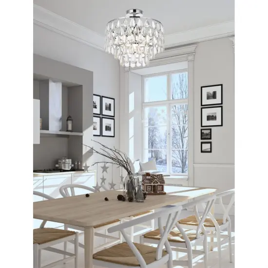 Mila 16 inch flush mount in chrome {2}