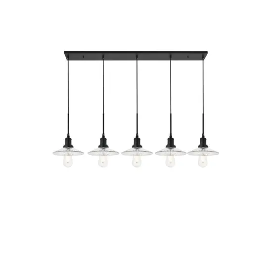 Waltz 5 light black Pendant {1}