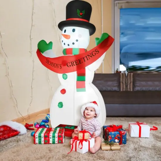 6FT LED Yard Lawn Party Inflatable Christmas Snowman {3}