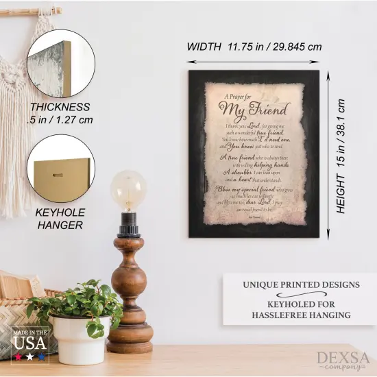 Dexsa Prayer For My Friend Timberland Wood Plaque 11.75" x 15" {5}