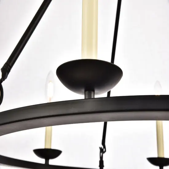 Maine Collection Chandelier D32.4 H23.25 Lt:6 Black Finish {6}