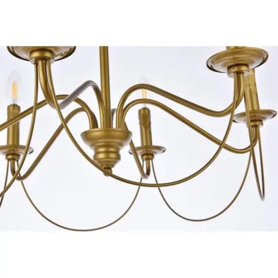 Westley 6 lights pendant in brass {4}