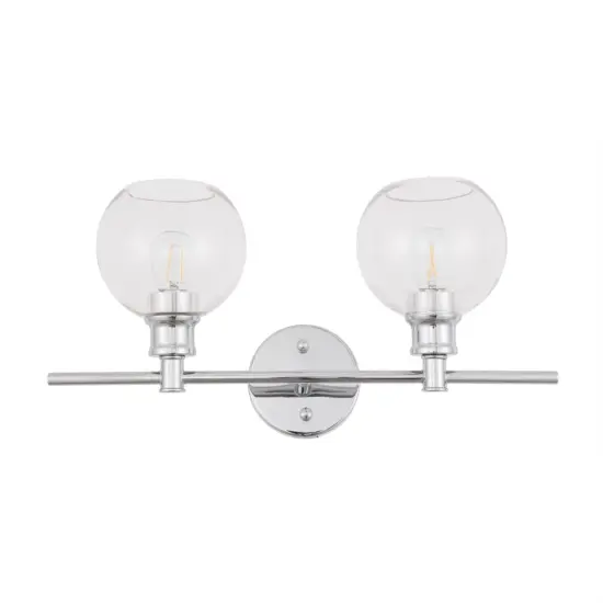 Collier 2 light Chrome and Clear glass Wall sconce {3}