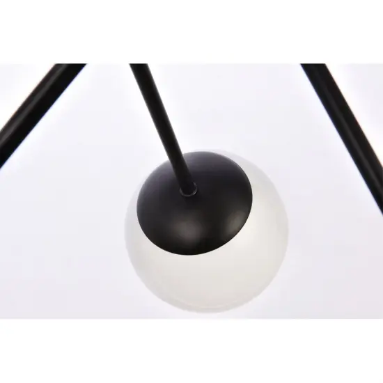 Axl 24 inch pendant in black with white shade {6}