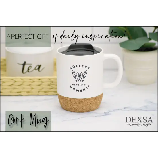 Dexsa Collect Beautiful Moments Designer Cork Bottom Mug with Lid - 14 oz {4}