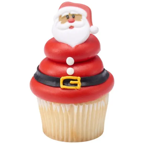 Santa Claus Cupcake Rings, 12ct {2}