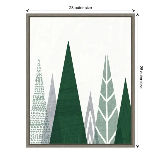Geometric Forest II Green Gray by Michael Mullan Canvas Art Framed {3}