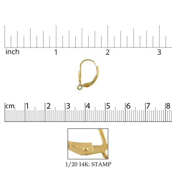 JewelrySupply Lever Back DIY Earrings with Shell 16mm Gold Filled (1 Pair of Earrings) {2}