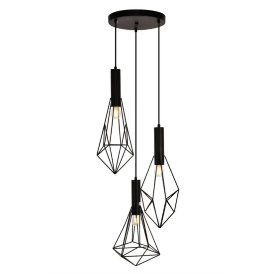 Jago Collection Pendant D16.0 H30.4 Lt:3 Black Finish {3}