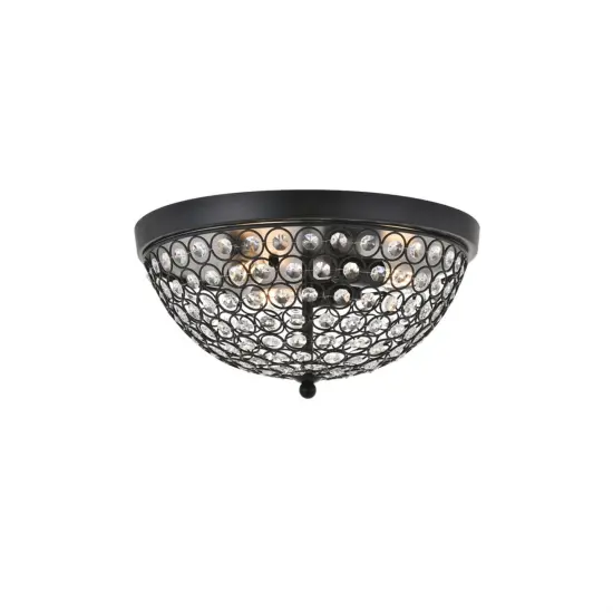 Taye 3 light Matte Black Flush Mount {1}