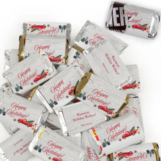 Christmas Candy Party Favors Hershey's Miniatures Chocolate - Vintage Red Truck {1}