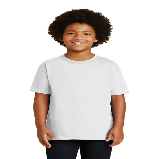 Gildan&reg; Youth Ultra Cotton Short Sleeve Crew-Neck T-Shirt White {1}
