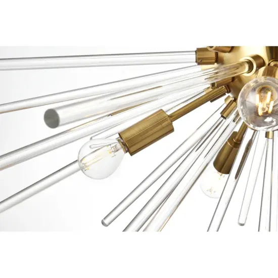 Sienna 36 inch crystal rod pendant in gold {6}