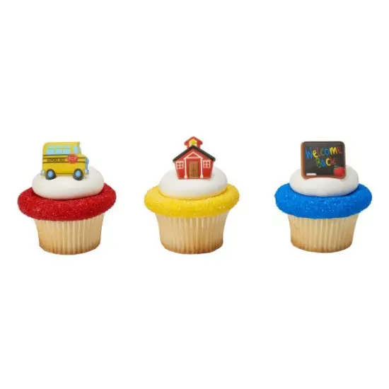 School Icons Cupcake Rings, 12ct {1}