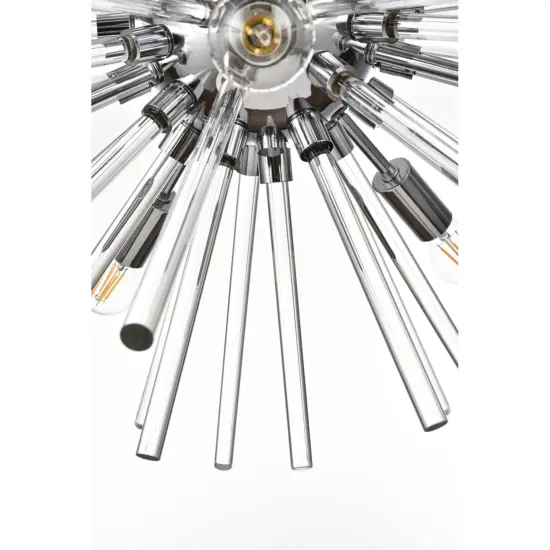 Sienna 46 inch crystal rod pendant in chrome {4}