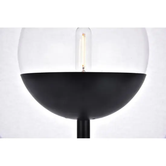 Eclipse 1 Light Black Floor Lamp With Clear Glass {4}