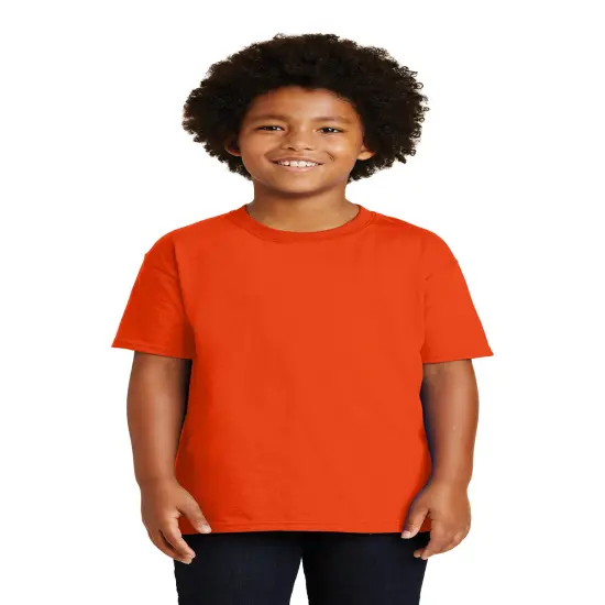 Gildan&reg; Classic Fit Crewneck short sleeve Youth Tee Orange {1}
