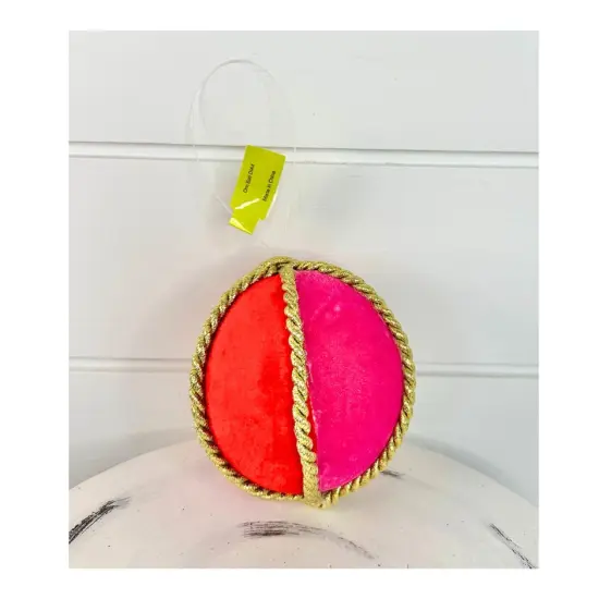 4" Foam Velvet Fabric Ornament in Red, Pink, and Gold Trim by TCT Crafts - Festive Holiday Decor-85742 {2}