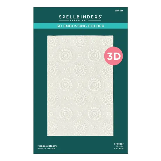 Spellbinders 3d Embossing Folder 5.5"X8.5"-Mandala Blooms {1}
