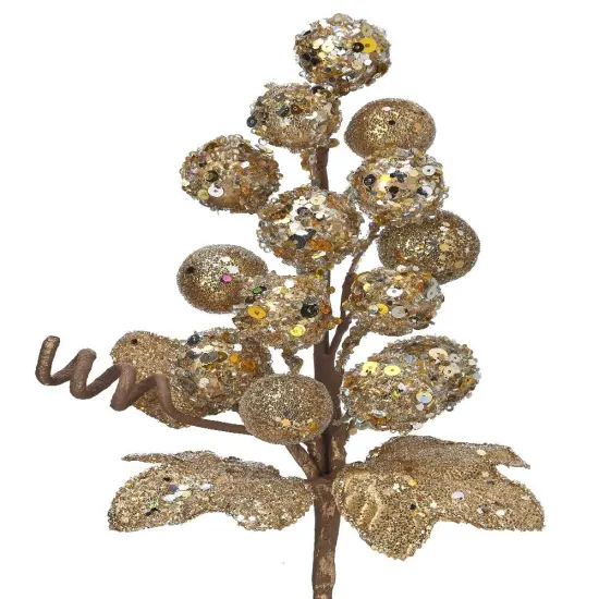 12" Jeweled Grape Cluster Pick - Sparkling Christmas Decoration BURG {3}