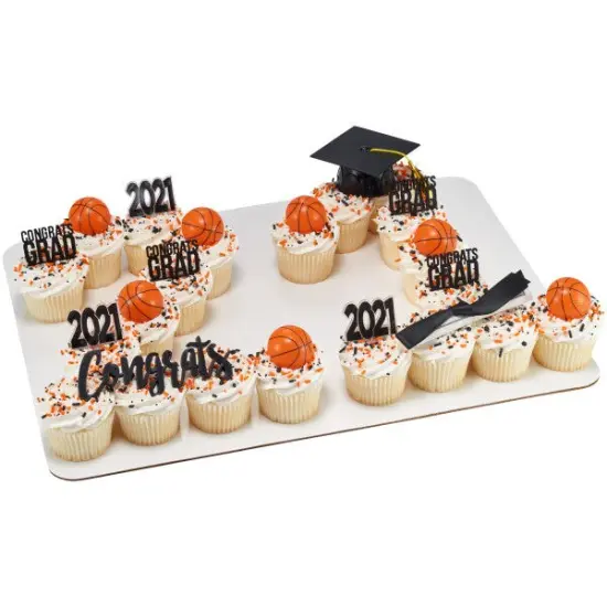 3D Basketball Cupcake Rings, 12ct {4}