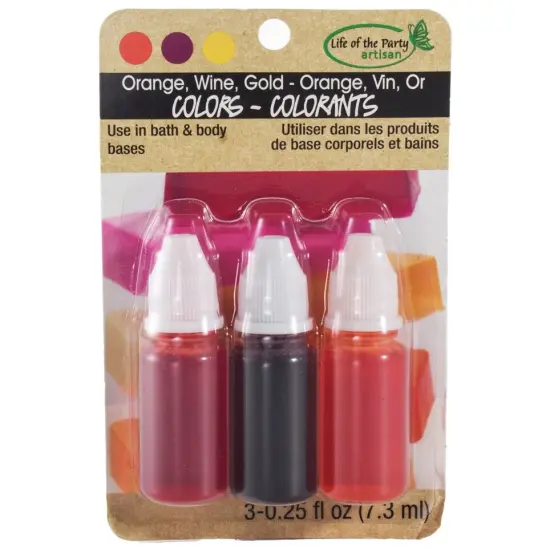 Life Of The Party Liquid Soap Dye 0.25oz 3/Pkg-Orange, Wine, and Gold {1}