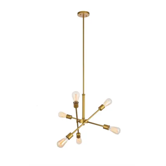 Axel 6 Lights Brass Pendant {3}