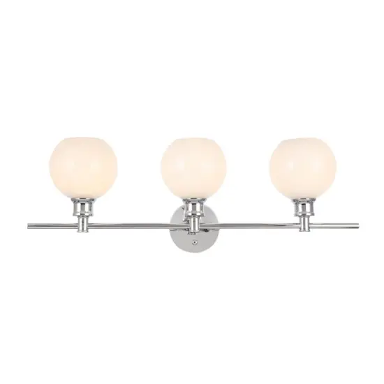 Collier 3 light Chrome and Frosted white glass Wall sconce {1}