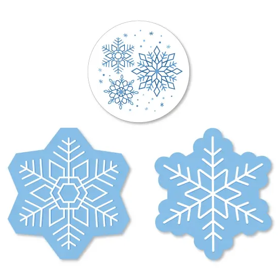 Big Dot of Happiness Blue Snowflakes - DIY Shaped Winter Holiday Party Cut-Outs - 24 Count {1}