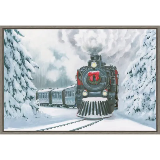 Christmas Train by Wellington Studio Canvas Art Framed {1}