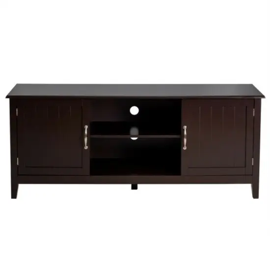 Entertainment Wood TV Stand with Storage Cabinets for Up to 65 Inches Flat Screen {1}