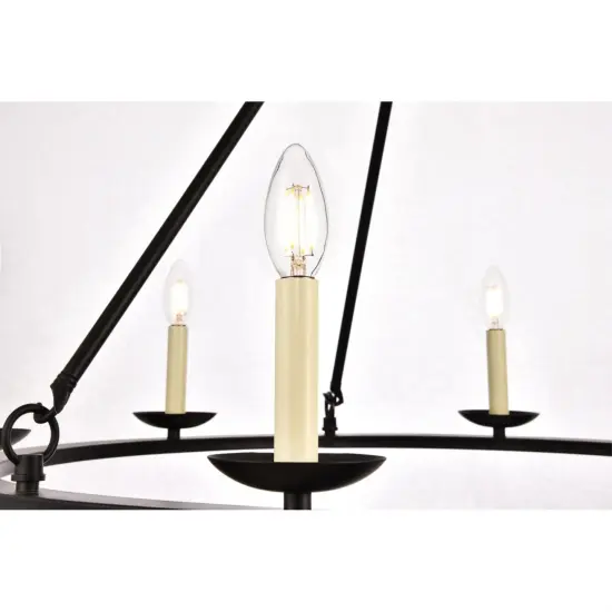 Maine Collection Chandelier D32.4 H23.25 Lt:6 Black Finish {4}
