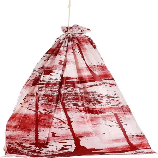Fun World Creepy Bloody Body in a Bag Halloween Decoration {1}