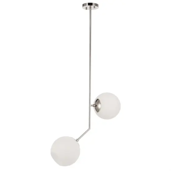 Ryland 2 light Chrome and Frosted White glass pendant {4}