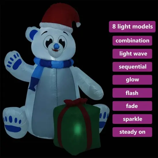 Christmas Inflatable Polar Bear LED Indoor and Outdoor 6 ft {4}