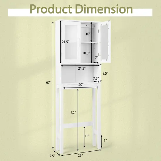 White Freestanding Bathroom Tower Storage Cabinet Organizer {5}