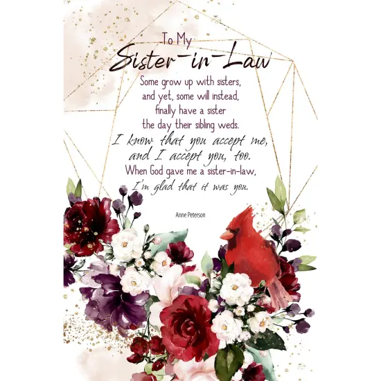 Dexsa Sister-In-Law Inspirational Wood Plaque 6 inches x 9 inches {1}