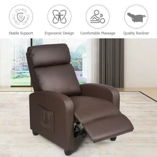 Recliner Sofa Wingback Chair with Massage Function {5}
