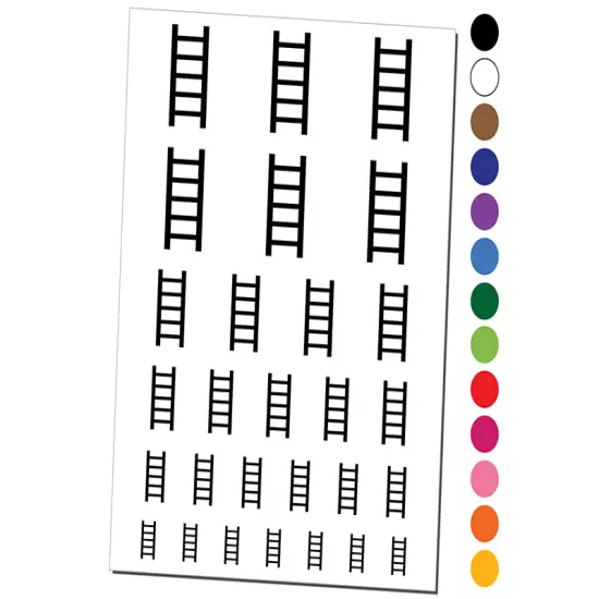 Ladder Solid Temporary Tattoo Water Resistant Fake Body Art Set Collection White {1}