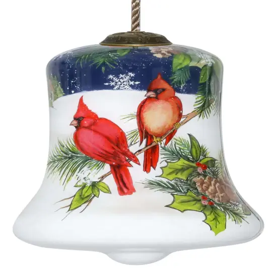 Cardinal Appear When Angels are Near Hand Painted Glass Hanging Ornament {1}