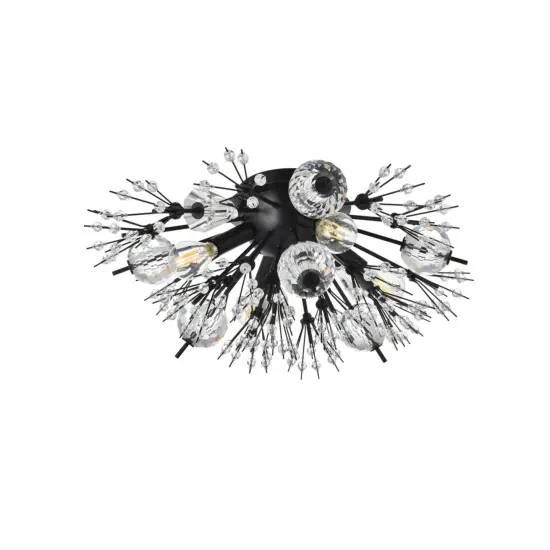 Vera 19 inch crystal starburst wall sconce in black {5}