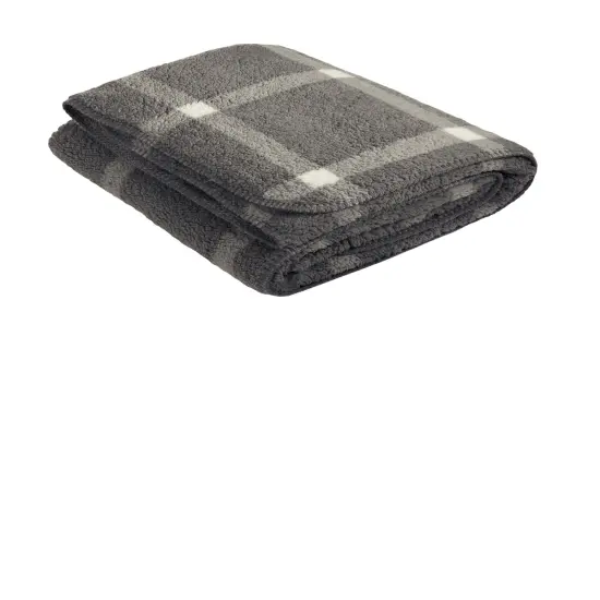 Double-Sided Sherpa/plush Blankets | RADYAN&reg; Black/ red buffalo {6}
