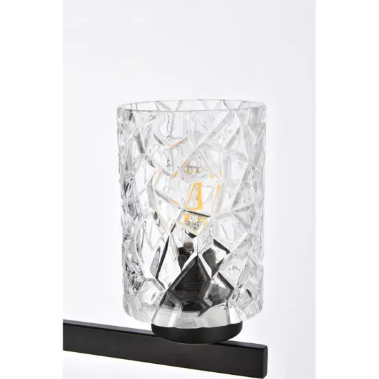 Cassie 3 lights bath sconce in black with clear shade {5}