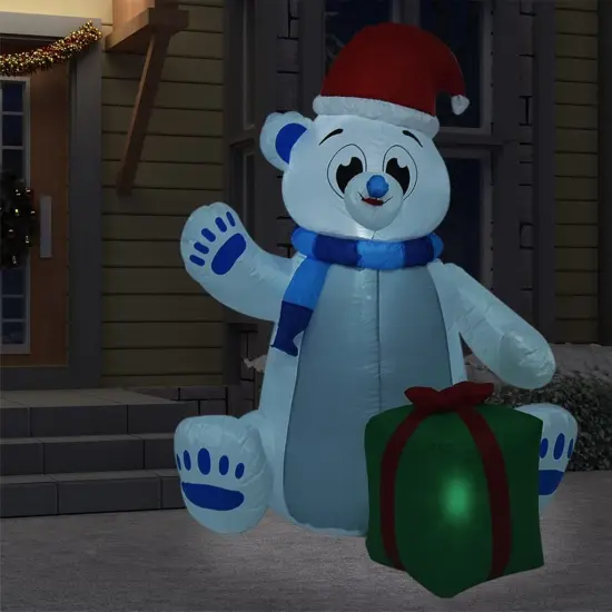 Christmas Inflatable Polar Bear LED Indoor and Outdoor 8 ft {2}