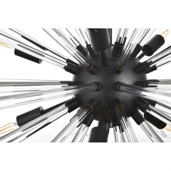 Sienna 42 inch crystal rod pendant in black {5}