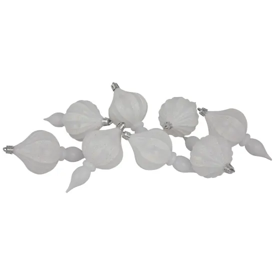 Northlight 8ct White Shatterproof Finial Christmas Ornaments, 4.75" {1}