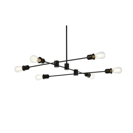 Xavier 6 lights pendant in black {3}