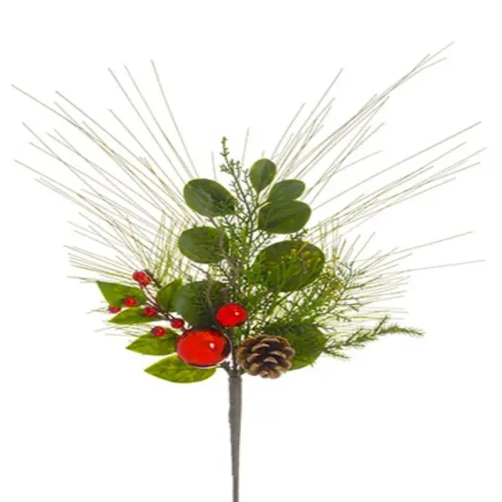 Allstate Mixed Pine with Berries Artificial Christmas Spray - 22" - Green and Red {1}