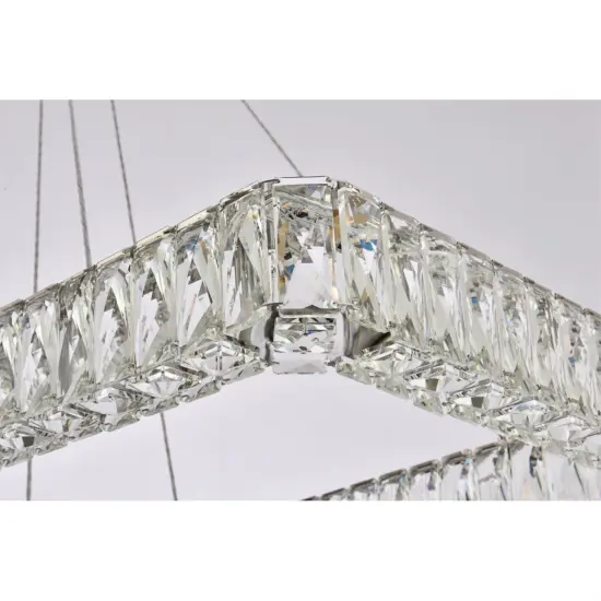 Monroe 42 inch LED double rectangle pendant in chrome {6}