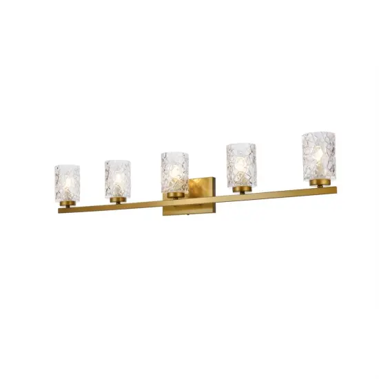 Cassie 5 lights bath sconce in brass with clear shade {3}